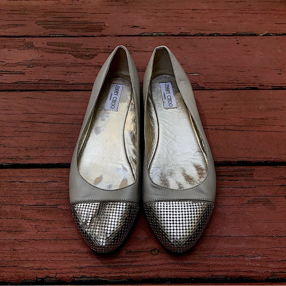 French Sole Designer Metallic Silver Flats for Women Fs/Ny